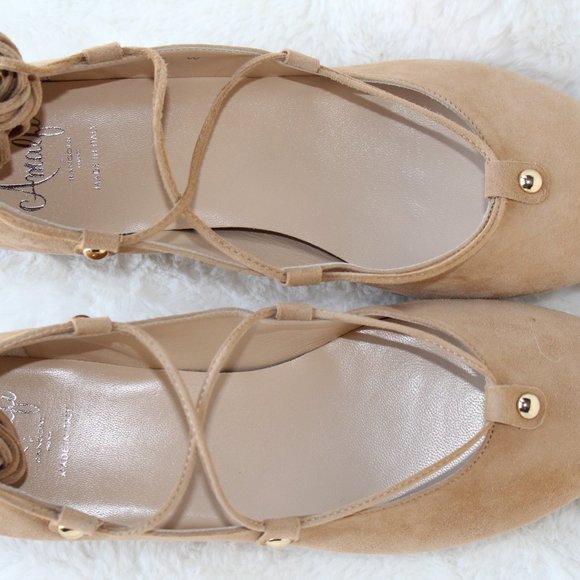 AMALFI by Rangoni Firenze.  Cashmere  (Desert Suede) FLAT SHOES --- NWT - Picture 13 of 15